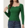 Allegra K Women's Sweetheart Neck Casual Long Sleeve Slim Fit Pullover Sweater - 2 of 4
