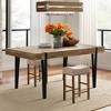 LuxenHome Oak Finish MDF Wood Black Metal Dining Table Brown - 3 of 4