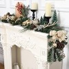 COZONY 6-Foot Christmas Garland with LED Lights, Battery Operated Holiday Garland with Gold Decorations for Mantle Fireplace Stair Railing - 3 of 4