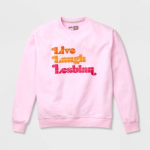 Pride Adult PHLUID Project Live Laugh Sweatshirt - Pink - 1 of 2