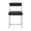 Armen Living Set of 2 Anastasia Brushed Stainless Steel and Fabric Dining Chairs Charcoal - 4 of 4