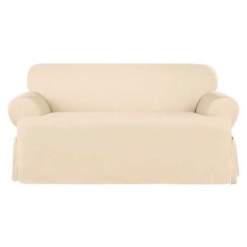 Heavyweight Cotton Duck T Loveseat Slipcover Natural Sure Fit Target