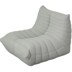 Dexmalle Modern Comfy High Density Foam Bean Bag Chair,Light Gray - 1 of 4