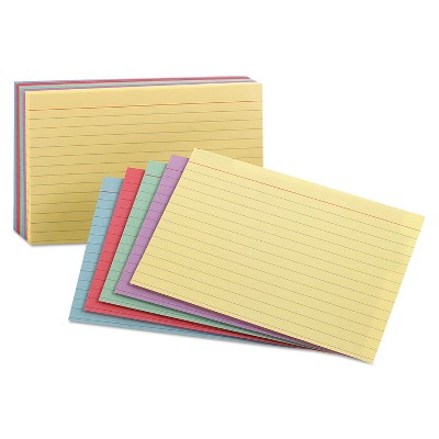 Oxford Ruled Index Cards 3 x 5 Blue/Violet/Canary/Green/Cherry 100/Pack 40280