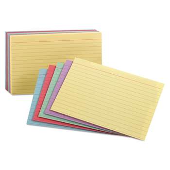 Oxford Ruled Index Cards 3 x 5 Blue/Violet/Canary/Green/Cherry 100/Pack 40280