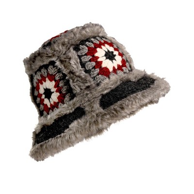 Crochet Sun Hat With Fur Piping_Nirvanna Designs