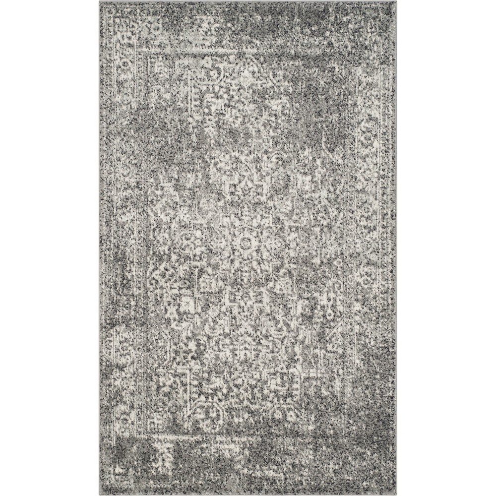  Hestia Burst Loomed Area Rug Gray/Ivory