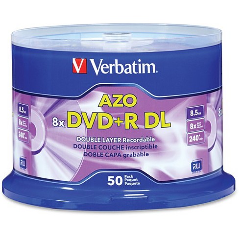 Verbatim Dvd R Dl 8 5gb 8x With Branded Surface 50pk Spindle 1mm 4 Hour Maximum Recording Time Target