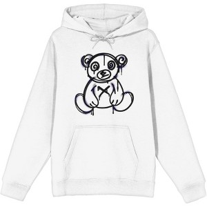 Teddy Black Graffiti Drips Adult Long Sleeve Hoodie - 1 of 2