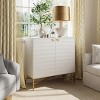 Modern 2 Door Accent Cabinet with Diamond Pattern & Brass Metal Legs, Storage Sideboard for Living Room Bedroom-3irtyhousy - 2 of 4