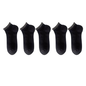 Anna-Kaci 5 Pairs Women's Ruffle Cuff Lace Knit Ankle Socks Breathable Soft Stretch Fabric with Multiple Color Options - 1 of 4