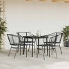 vidaXL - 5 Piece Patio Dining Set - Black Poly Rattan w/Glass Table & Garden Chairs - Outdoor/Backyard/Deck - 3 of 4