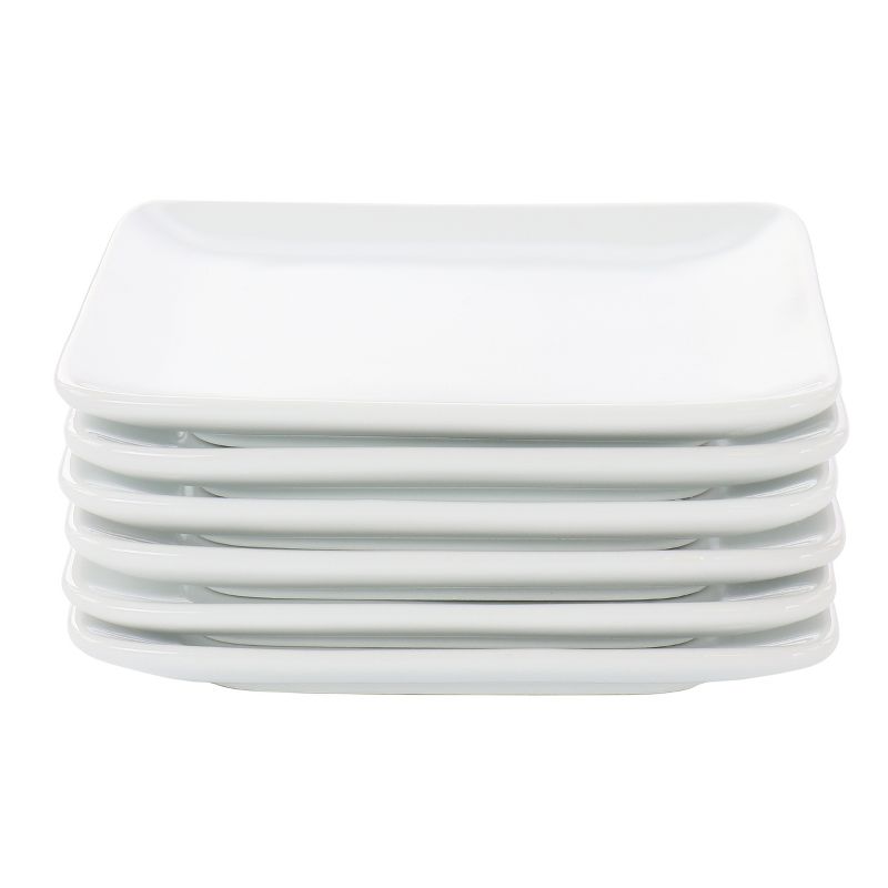 Gibson Our Table Simply White 6 Piece 5 Inch Square Porcelain Appetizer Plate Set, 2 of 6