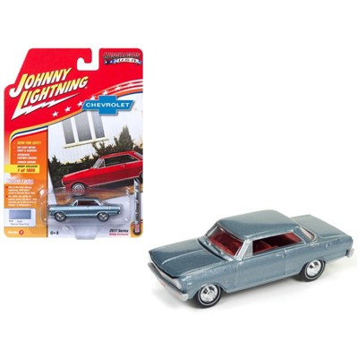 1965 Chevrolet Nova SS Glacier Gray Poly Ltd Ed 1800pc Hobby Exclusive "Muscle Cars" 1/64 Diecast Model Johnny Lightning