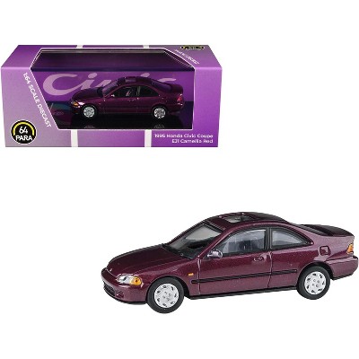1995 Honda Civic Coupe EJ1 Camellia Red Metallic 1/64 Diecast Model Car by Paragon