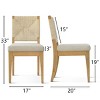 Woven Back Dining Chair Set of 6,Upholstered Armless Dining Chairs with Natural Wood Legs for Dining Room,Kitchen,Framhouse Furniture-Tanpinhause - 3 of 4