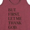 Women's - Instant Message - But First, Let Me Thank God Graphic Racerback Tank - 2 of 4