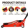 Syemin Lift Jacks 3 Ton Low Profile Floor Jack, Racing Floor Jack with Pistons Quick Lift, Hydraulic Floor Jack Lifting, Red, 27.64"*16.54"*8.27" - 4 of 4