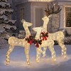 LuxenHome Set of 3 Deer Family Lighted LED Indoor Outdoor Holiday Decoration White - 4 of 4