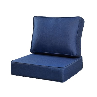 ARTPLAN Deep Seat Outdoor Cushion,Set 24"x24"x6" ,18x24" Bench Outdoor Chair Cushions, Polyester Fill Back for Patio Furniture ,Square