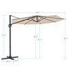 Sonkuki 10 FT Patio Cantilever Umbrella, Outdoor Round Offset Sturdy Umbrellas 360° Rotation - 3 of 4