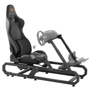 VEVOR Racing Wheel Stand For Logitech G923/G920/G29, Heavy Duty Steel Driving Simulator Cockpit-Thrustmaster T248P,Max Load 330 LBS Compact,Black - 1 of 4