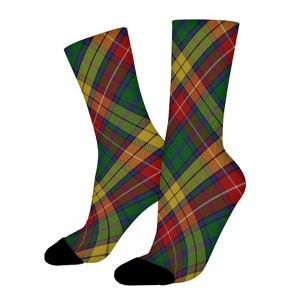 Buchanan Clan Tartan Plaid Women Printed Crew Socks Funny Funky Socks Soft Polyester Novelty Gifts for Artists Men - 1 of 1