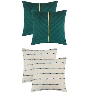 REGALWOVEN 4 Pcs Modern Farmhouse Decorative Throw Pillow Covers 18" x 18" - 1 of 4