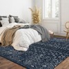 2 x 6 ft Polyester Imitation  Black Rectangular Hallway Bathroom Entryway Kitchen Office Foldable Geometric Printed Bohemia Washable Area Rug - 3 of 4