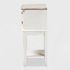 Amalie 2 Drawer Wood Nightstand White/Oak - Baxton Studio: French Provincial Style, Brass Handles, Open Shelf - 4 of 4