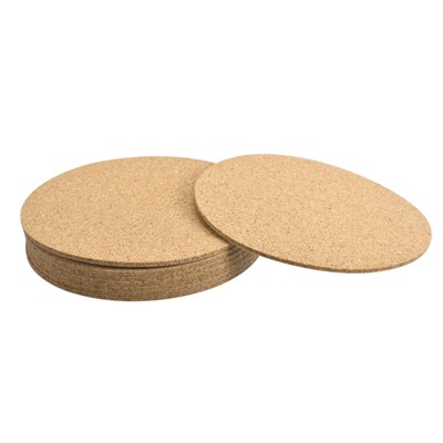Unique Bargains Thickened Cork Self-Adhesive Round Coasters for Tableware