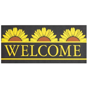 Dicksons Magnolia Garden Welcome Sunflowers 22 x 10 Inch Yellow Poly Rubber Doormat Insert - 1 of 2