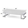 Calmam White High Gloss & Chrome Finish Coffee Table w/ Lift Top - 3 of 4