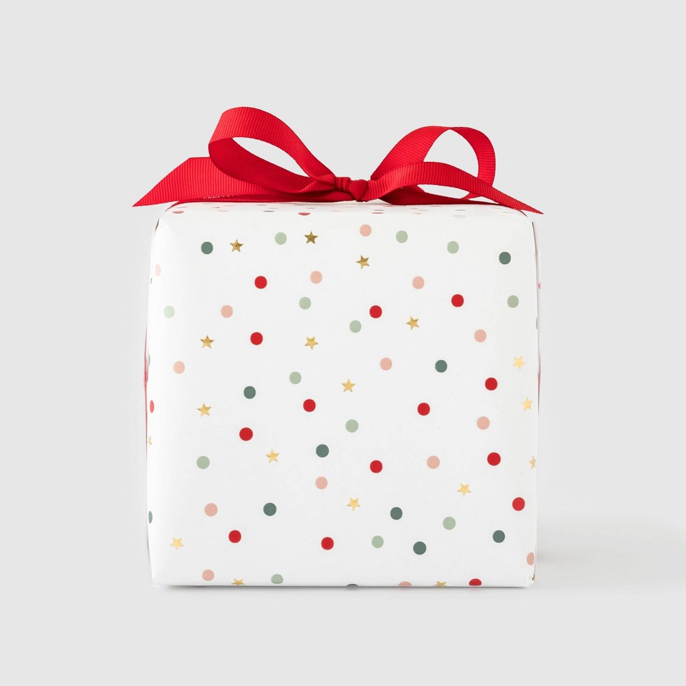 Colorful Dots and Gold Foil Stars Gift Wrap - Sugar Paper + Target