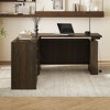Famapy Dark Wood L - Shaped Adjustable Standing Desk Office Desk Computer Desk - Ergonomic Home Office Workstation with Storage - 3 of 4