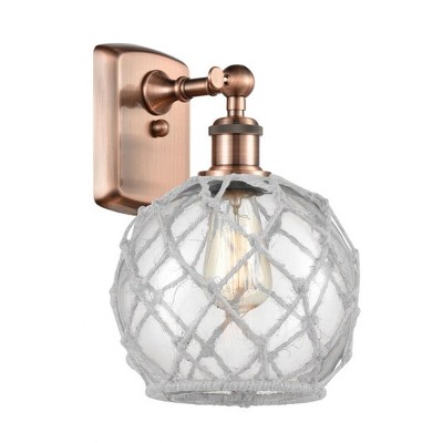 Farmhouse Rope - 1 Light Wall Sconce In Industrial Style-13 Inches Tall and 8 Inches Wide