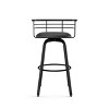 Amisco Turbo Upholstered Counter Height Barstool Black: Faux Leather, Steel Frame, 26" Seat - 3 of 4