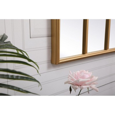 Contemporary Wood Rectangular Mirror in Gold Finish, 28x41.5 Inches