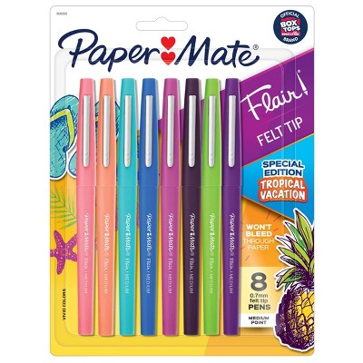 Paper Mate Flair Tropical Vacation 8pk Felt Pens 0.7mm Medium Tip Multicolored