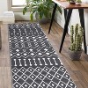 Acekool Washable Boho Area Rug, Low Pile, Non Slip, Foldable, Geometric Print for Entryway, Kitchen, Living Room, Blue Gray, Multi Sizes - 2 of 4