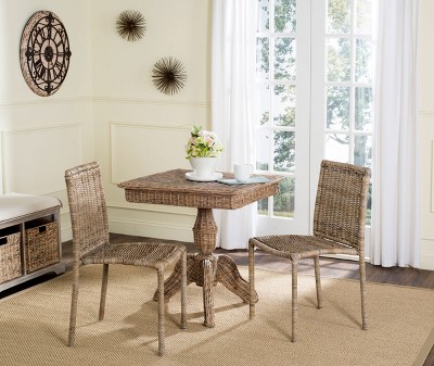 Gray Wicker Double Seating Dining Chair Set