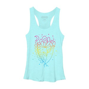 Design By CoolAnimalCo Humans Floral Pride Flag Boho Lotus By CoolAnimalCo Racerback Tank Top - 1 of 2