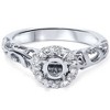 Pompeii3 1/10ct Vintage Halo Diamond Engagement Setting 950 Platinum - 3 of 4