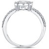 Pompeii3 1 5/8CT Princess Cut Halo Diamond Engagement Ring 14k White Gold Lab Created - 3 of 4