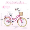 YONWAY 20 inch Kids Bike With Woven Basket Single, Speed Cruiser Rear Rack, Caliper Brake Bicycle, For Girls 7-10 - 3 of 4