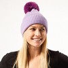 Hadley Wren Plush Knit Pom Pom Beanie - Purple - 3 of 4