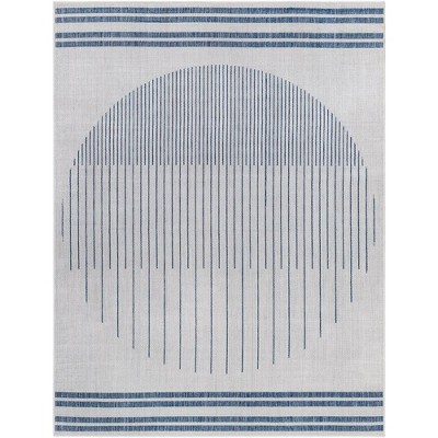 Mark & Day Struble 6'7"x9' Rectangle Woven Indoor and Outdoor Area Rugs Navy/Ivory