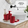 Hearth & Harbor Red Bathroom Set, Christmas Bathroom Sets, 6PC Bathroom Accessories Set, XMAS Bathroom Décor with Toilet Trash Can & Soap Dispenser - 2 of 4