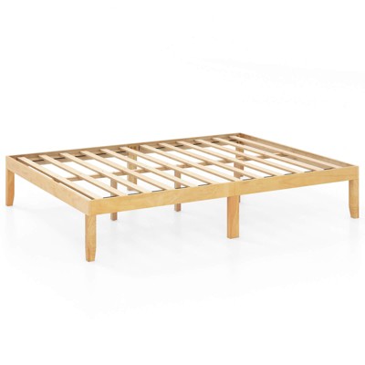 Safstar Queen Size Wooden Platform Bed Frame 14" with Rubber Wood Legs Under-bed Storage
