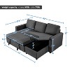 Yaheetech Reversible Sleeper Sectional Sofa with Chaise & Storage Bed - 3 of 4